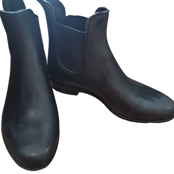 J. Crew Shoes - J.Crew Black Ankle Rain Boots Chelsea Size 8